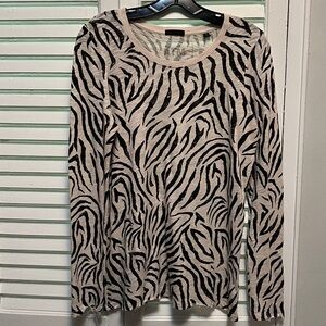 ATM Zebra Print Women's Distressed Top size Small